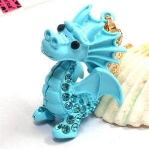 Betsey Johnson Cartoon Rhinestone Dragon necklace